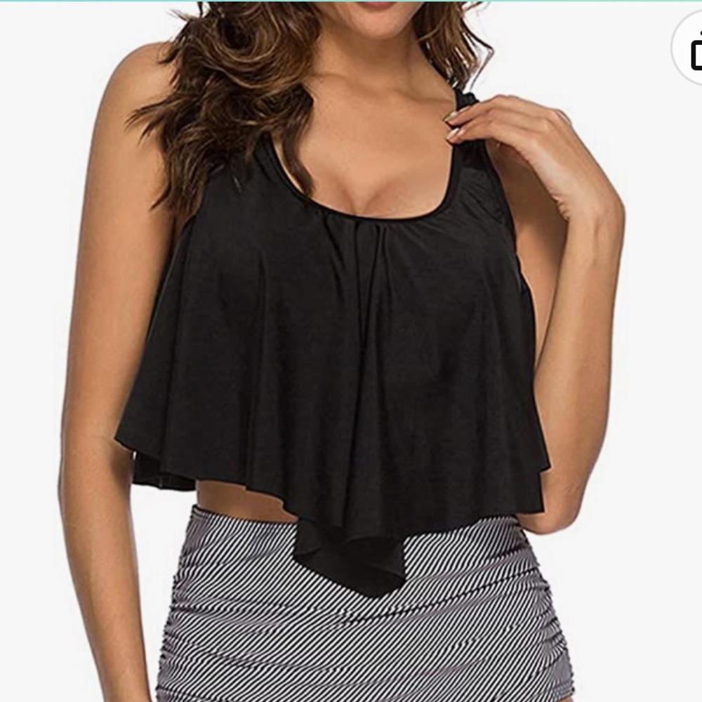 NWT Flounce Swim Top